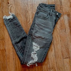 American Eagle Gray Ripped Jeans